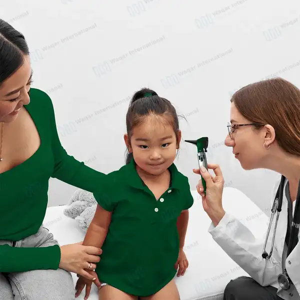 Fiber Optic Mini Otoscope & Ophthalmoscope ENT Diagnostic Set – Hunter Green - surgical instruments manufactured by Waqar International, Sialkot - view 7