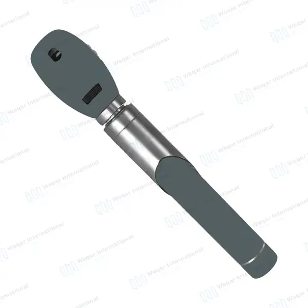 Fiber Optic Mini Otoscope &  Ophthalmoscope ENT Diagnostic Set – Gray - surgical instruments manufactured by Waqar International, Sialkot - view 4