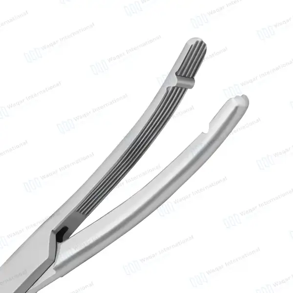 Heaney-Ballentine Hysterectomy Forcep 8.5″ Curved Longitudinal Serrated Single Tooth - surgical instruments manufactured by Waqar International, Sialkot - view 2