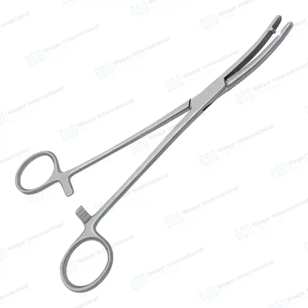 Heaney-Ballentine Hysterectomy Forcep 8.5″ Curved Longitudinal Serrated Single Tooth - surgical instruments manufactured by Waqar International, Sialkot - view 5