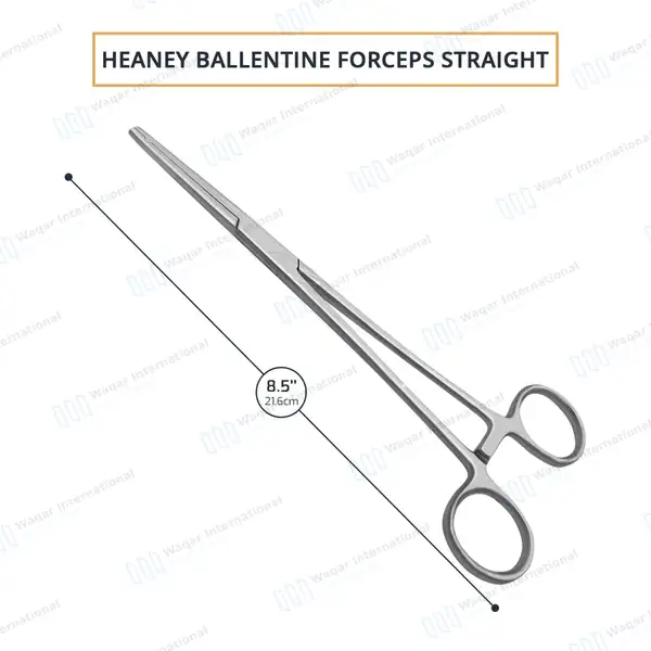 Heaney-Ballentine Hysterectomy Forcep 8.5″ Straight Longitudinal Serrated Single Tooth - surgical instruments manufactured by Waqar International, Sialkot - view 3