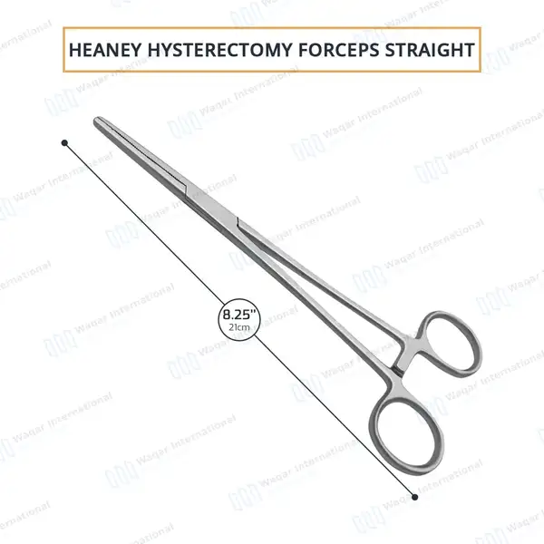 Heaney Hysterectomy Forceps 8.25″ Single Tooth Straight Jaws - surgical instruments manufactured by Waqar International, Sialkot - view 3
