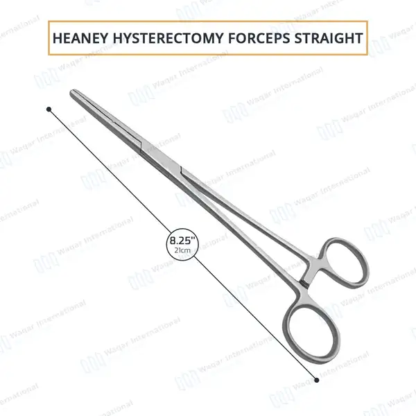Heaney Hysterectomy Forceps 8.25″ Double Tooth Straight Jaws - surgical instruments manufactured by Waqar International, Sialkot - view 3
