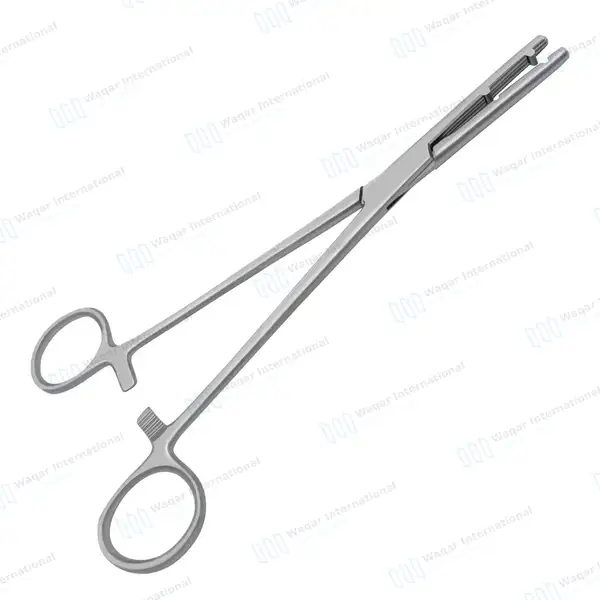Heaney-Ballentine Hysterectomy Forcep 8.5″ Straight Longitudinal Serrated Double Tooth - surgical instruments manufactured by Waqar International, Sialkot - view 5
