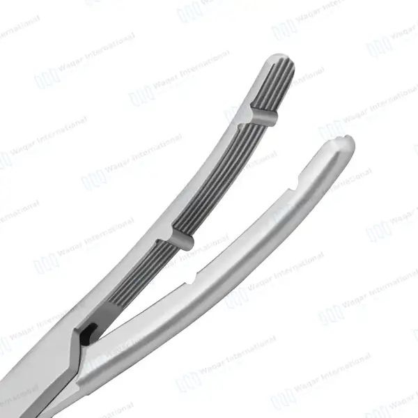 Heaney-Ballentine Hysterectomy Forcep 8.5″ Curved Longitudinal Serrated Double Tooth - surgical instruments manufactured by Waqar International, Sialkot - view 2