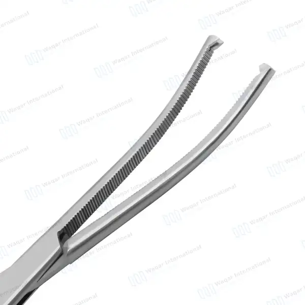Rochester-Ochsner Forceps 8″ Curved 1×2 Teeth Serrated Jaws - surgical instruments manufactured by Waqar International, Sialkot - view 2