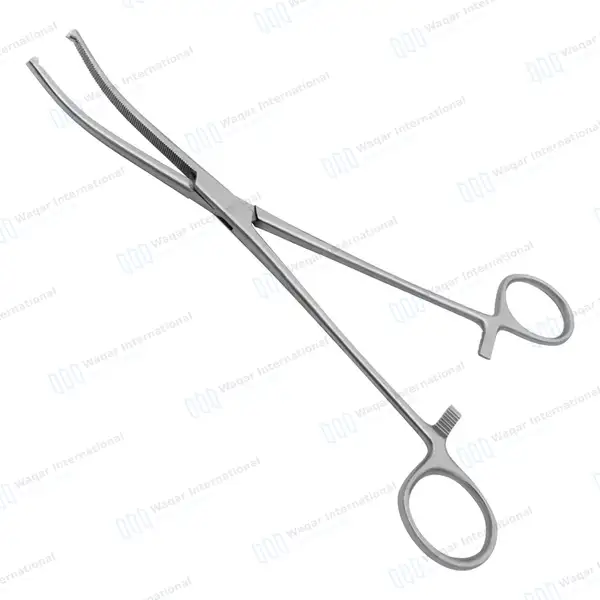 Rochester-Ochsner Forceps 8″ Curved 1×2 Teeth Serrated Jaws - surgical instruments manufactured by Waqar International, Sialkot - view 5