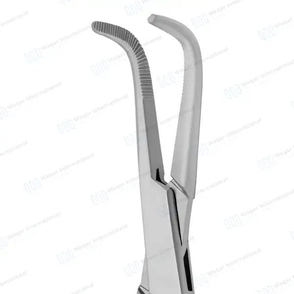 Baby Mixter Forceps 5.25″ (13cm) Curved Serrated Jaws - surgical instruments manufactured by Waqar International, Sialkot - view 2