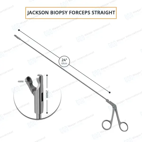 Jackson Endoscopic Forceps 24″ Straight Cup Jaw 4mm Bite - surgical instruments manufactured by Waqar International, Sialkot - view 3