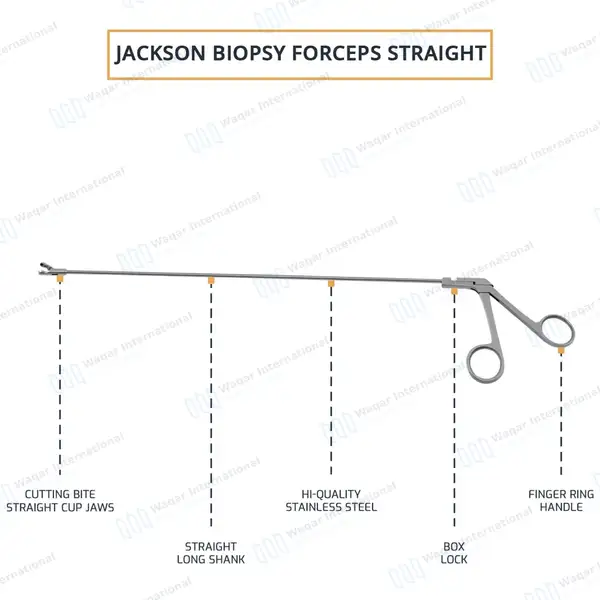 Jackson Endoscopic Forceps 24″ Straight Cup Jaw 4mm Bite - surgical instruments manufactured by Waqar International, Sialkot - view 4