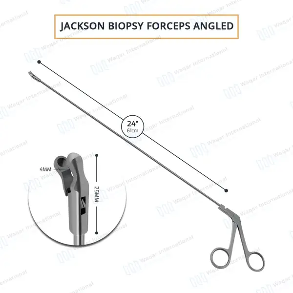 Jackson Endoscopic Forceps 24″ Angled Cup Jaw 4mm Bite - surgical instruments manufactured by Waqar International, Sialkot - view 3