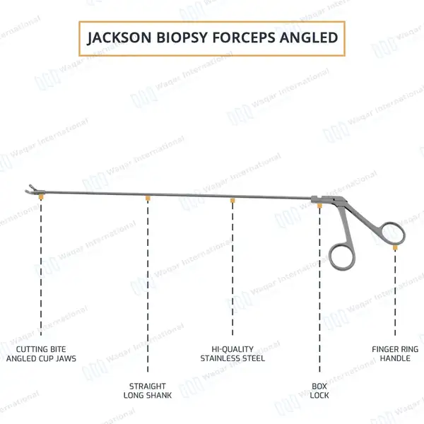 Jackson Endoscopic Forceps 24″ Angled Cup Jaw 4mm Bite - surgical instruments manufactured by Waqar International, Sialkot - view 4