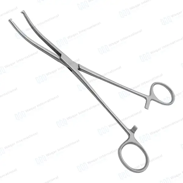 Rochester-Ochsner Forceps 6.25″ Curved 1×2 Teeth Serrated Jaws - surgical instruments manufactured by Waqar International, Sialkot - view 4