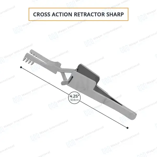 Automatic Skin Retractor 4″ Sharp 4×4 Prongs - surgical instruments manufactured by Waqar International, Sialkot - view 3
