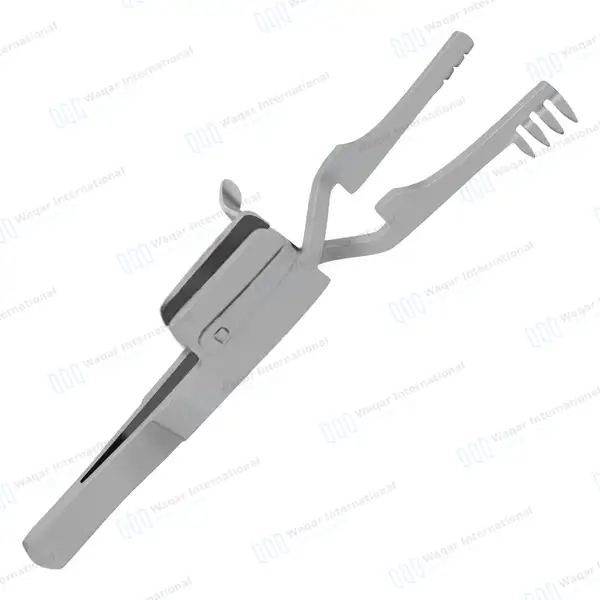 Automatic Skin Retractor 4″ Sharp 4×4 Prongs - surgical instruments manufactured by Waqar International, Sialkot - view 5