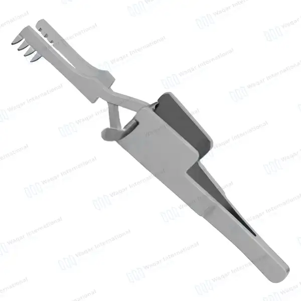 Automatic Skin Retractor 4″ Sharp 4×4 Prongs - surgical instruments manufactured by Waqar International, Sialkot - view 6