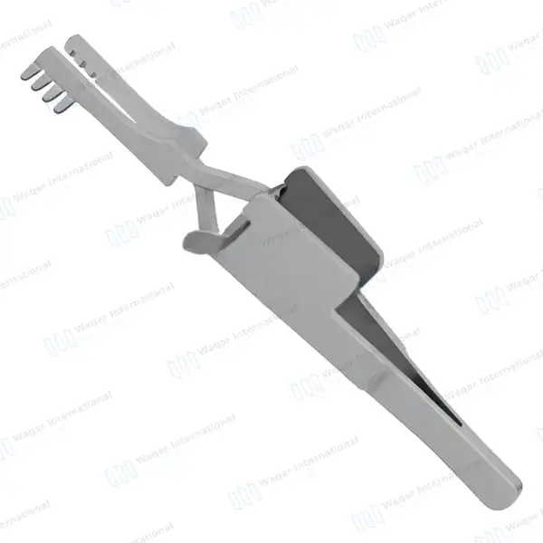 Automatic Skin Retractor 4″ Blunt 4×4 Prongs - surgical instruments manufactured by Waqar International, Sialkot - view 5