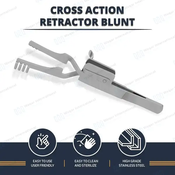 Automatic Skin Retractor 4″ Blunt 4×4 Prongs - surgical instruments manufactured by Waqar International, Sialkot - view 8