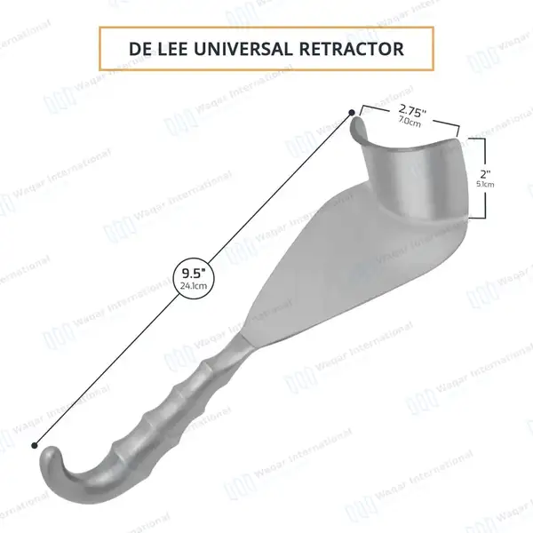 DeLee Universal Retractor 9.5″ Blade 2.75″ x 2″ Hollow Grip Handle - surgical instruments manufactured by Waqar International, Sialkot - view 3