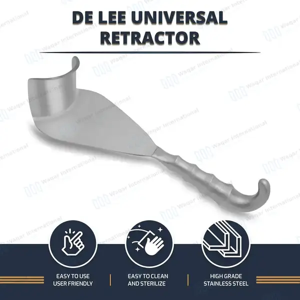 DeLee Universal Retractor 9.5″ Blade 2.75″ x 2″ Hollow Grip Handle - surgical instruments manufactured by Waqar International, Sialkot - view 8