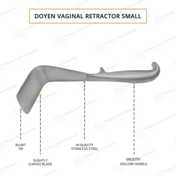 Doyen Vaginal Retractor 9″ Small Blade 1.75″ x 2.5″ - surgical instruments manufactured by Waqar International, Sialkot - view 4