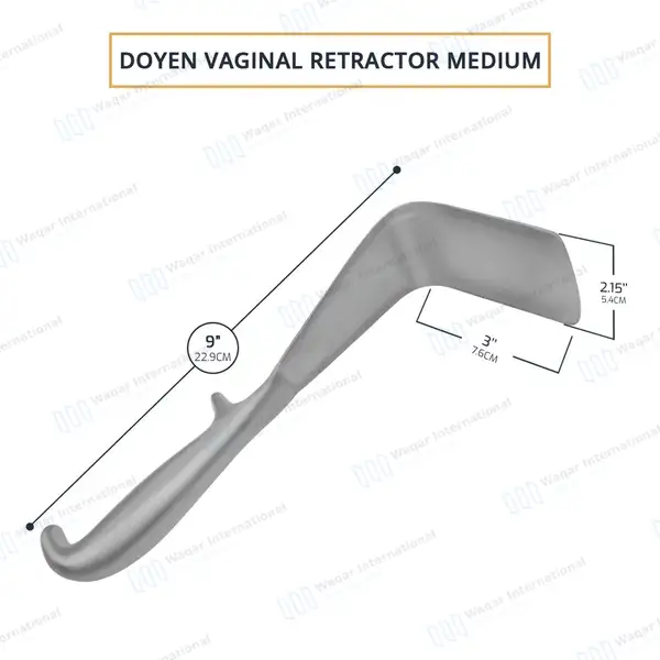 Doyen Vaginal Retractor 9″ Medium Blade 2 1/8″ x  3″ - surgical instruments manufactured by Waqar International, Sialkot - view 3