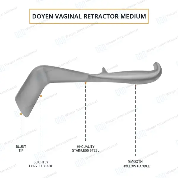 Doyen Vaginal Retractor 9″ Medium Blade 2 1/8″ x  3″ - surgical instruments manufactured by Waqar International, Sialkot - view 4