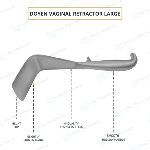 Doyen Vaginal Retractor 9″ Large Blade 2 1/4″ x  3 1/2″ - surgical instruments manufactured by Waqar International, Sialkot - view 4