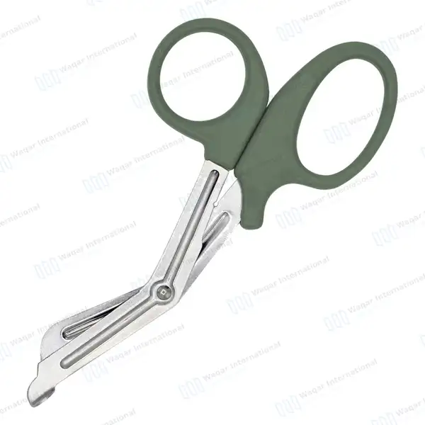 EMT Trauma Shears 5.5″ Blunt Tip Olive Handle - surgical instruments manufactured by Waqar International, Sialkot - view 7