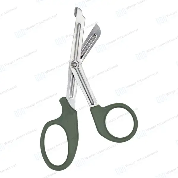 EMT Trauma Shears 5.5″ Blunt Tip Olive Handle - surgical instruments manufactured by Waqar International, Sialkot - view 8