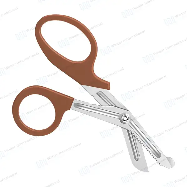 EMT Trauma Shears 5.5″ Blunt Tip Brown Handle - surgical instruments manufactured by Waqar International, Sialkot - view 7