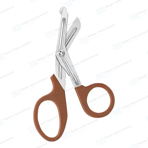 EMT Trauma Shears 7.25″ Blunt Tip Brown Handle - surgical instruments manufactured by Waqar International, Sialkot - view 2