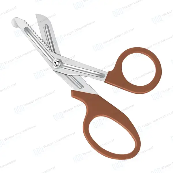 EMT Trauma Shears 7.25″ Blunt Tip Brown Handle - surgical instruments manufactured by Waqar International, Sialkot - view 5