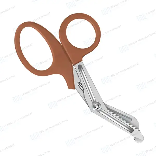 EMT Trauma Shears 7.25″ Blunt Tip Brown Handle - surgical instruments manufactured by Waqar International, Sialkot - view 6