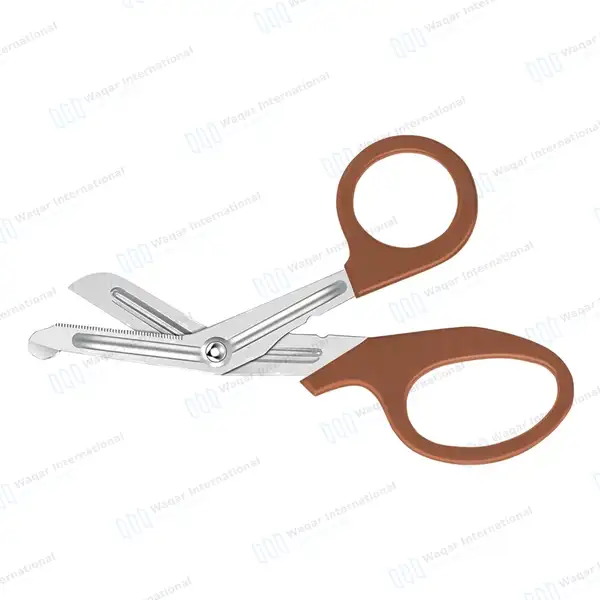 EMT Trauma Shears 7.25″ Blunt Tip Brown Handle - surgical instruments manufactured by Waqar International, Sialkot - view 8