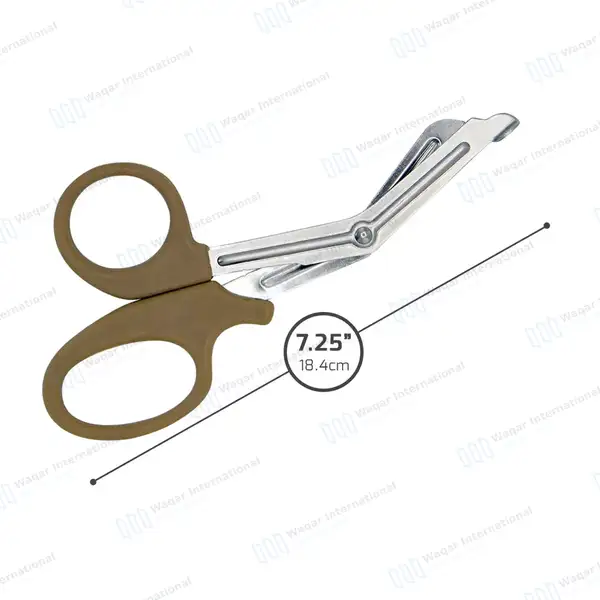 EMT Trauma Shears 7.25″ Blunt Tip Dark Sand Handle - surgical instruments manufactured by Waqar International, Sialkot - view 3