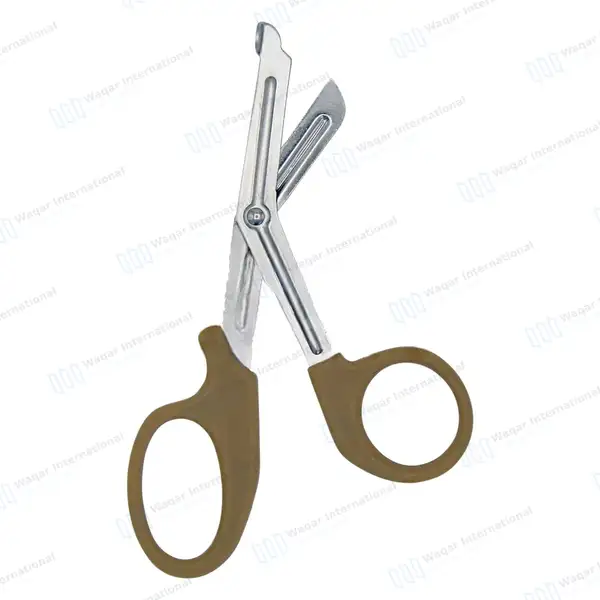 EMT Trauma Shears 7.25″ Blunt Tip Dark Sand Handle - surgical instruments manufactured by Waqar International, Sialkot - view 5