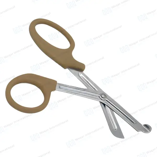 EMT Trauma Shears 7.25″ Blunt Tip Dark Sand Handle - surgical instruments manufactured by Waqar International, Sialkot - view 7