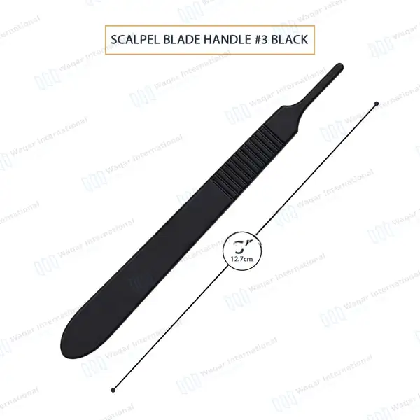 Black Scalpel Blade Handle #3 - surgical instruments manufactured by Waqar International, Sialkot - view 3