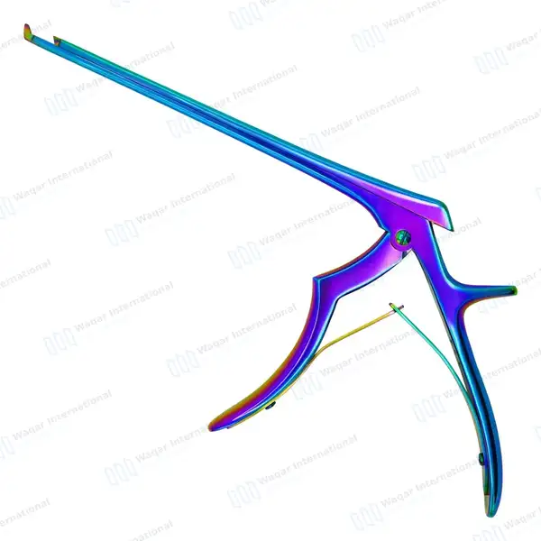 Rainbow Kerrison Rongeur 7″ Shaft 40° Up Thin Footplate 1mm Bite - surgical instruments manufactured by Waqar International, Sialkot - view 6