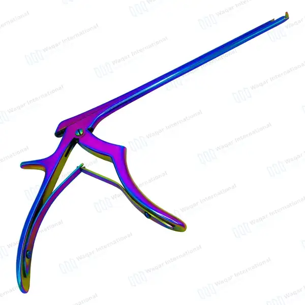 Rainbow Kerrison Rongeur 7″ Shaft 40° Up Thin Footplate 1mm Bite - surgical instruments manufactured by Waqar International, Sialkot - view 7