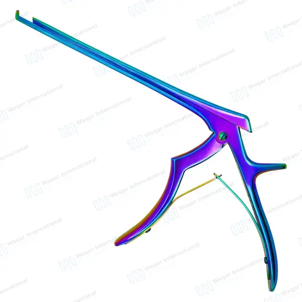 Rainbow Kerrison Rongeur 7″ Shaft 40° Up Thin Footplate 3mm Bite - surgical instruments manufactured by Waqar International, Sialkot - view 6