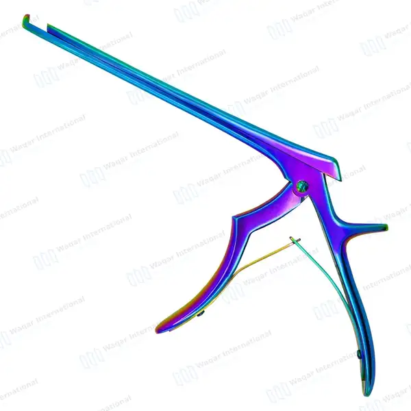 Rainbow Kerrison Rongeur 7″ Shaft 40° Up Thin Footplate 4mm Bite - surgical instruments manufactured by Waqar International, Sialkot - view 6