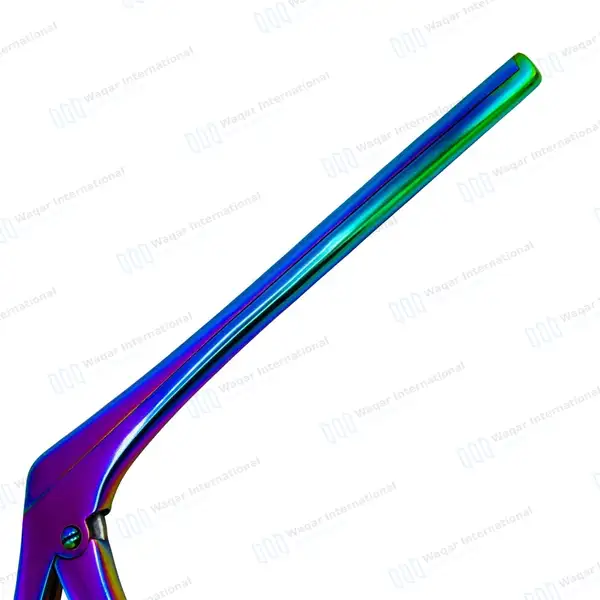 Rainbow Kerrison Rongeur 7″ Shaft 40° Up Thin Footplate 5mm Bite - surgical instruments manufactured by Waqar International, Sialkot - view 5