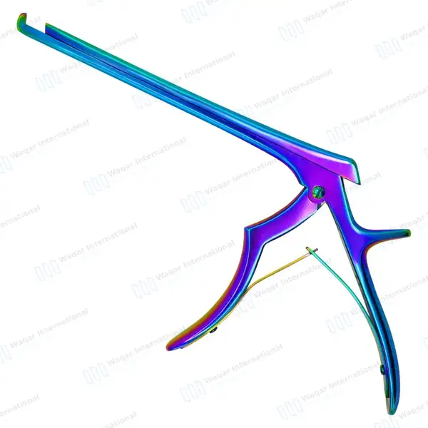 Rainbow Kerrison Rongeur 7″ Shaft 40° Up Thin Footplate 5mm Bite - surgical instruments manufactured by Waqar International, Sialkot - view 6