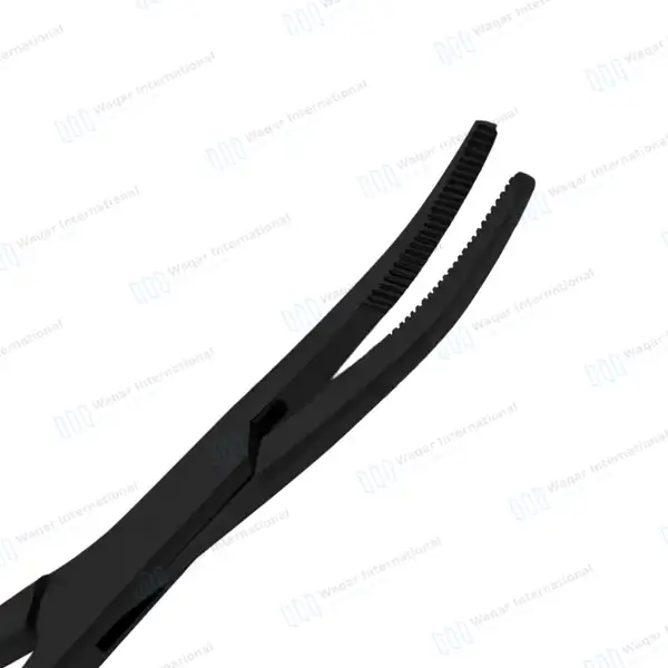 Kelly Forceps 5.5″ Curved Full Black Coated - surgical instruments manufactured by Waqar International, Sialkot - view 2