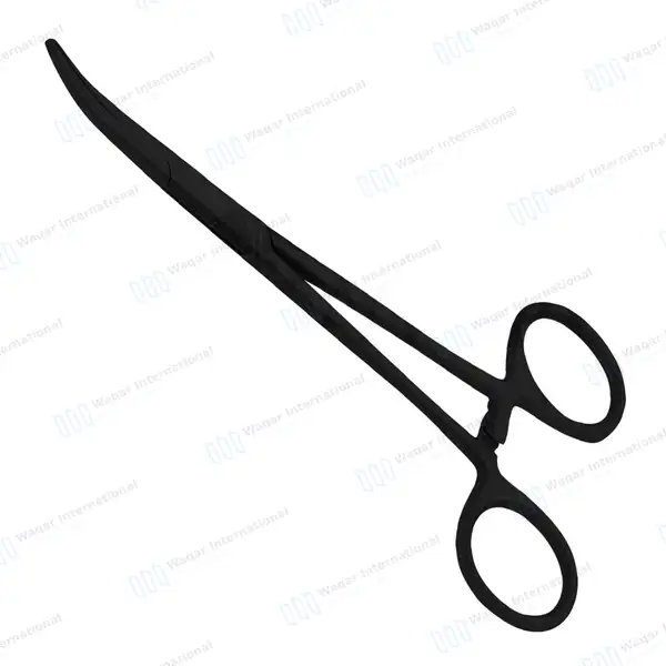 Kelly Forceps 5.5″ Curved Full Black Coated - surgical instruments manufactured by Waqar International, Sialkot - view 6
