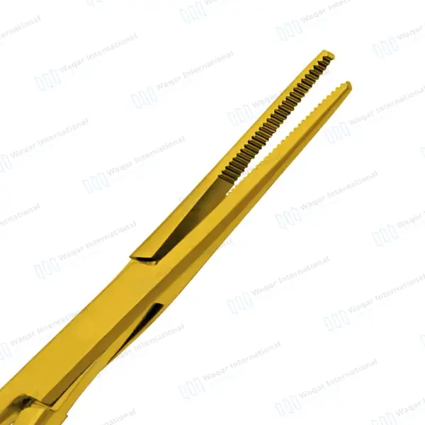 Kelly Hemostat Forceps 5.5″ Straight Full Gold - surgical instruments manufactured by Waqar International, Sialkot - view 2