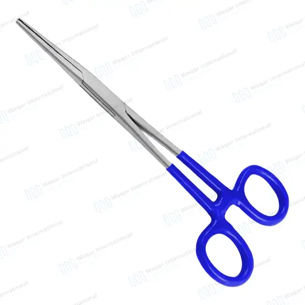 Kelly Hemostatic Forceps Straight 5.5″ Blue PVC Handle - surgical instruments manufactured by Waqar International, Sialkot - view 6