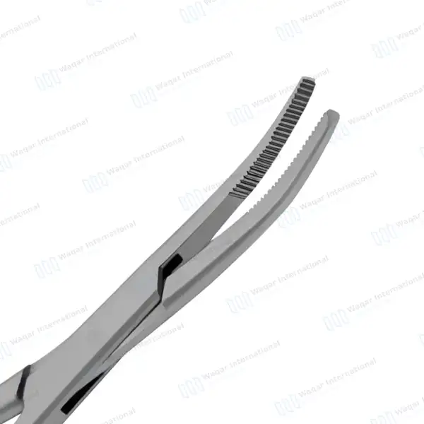 Kelly Hemostatic Forceps Curved 5.5″ Blue PVC Handle - surgical instruments manufactured by Waqar International, Sialkot - view 2